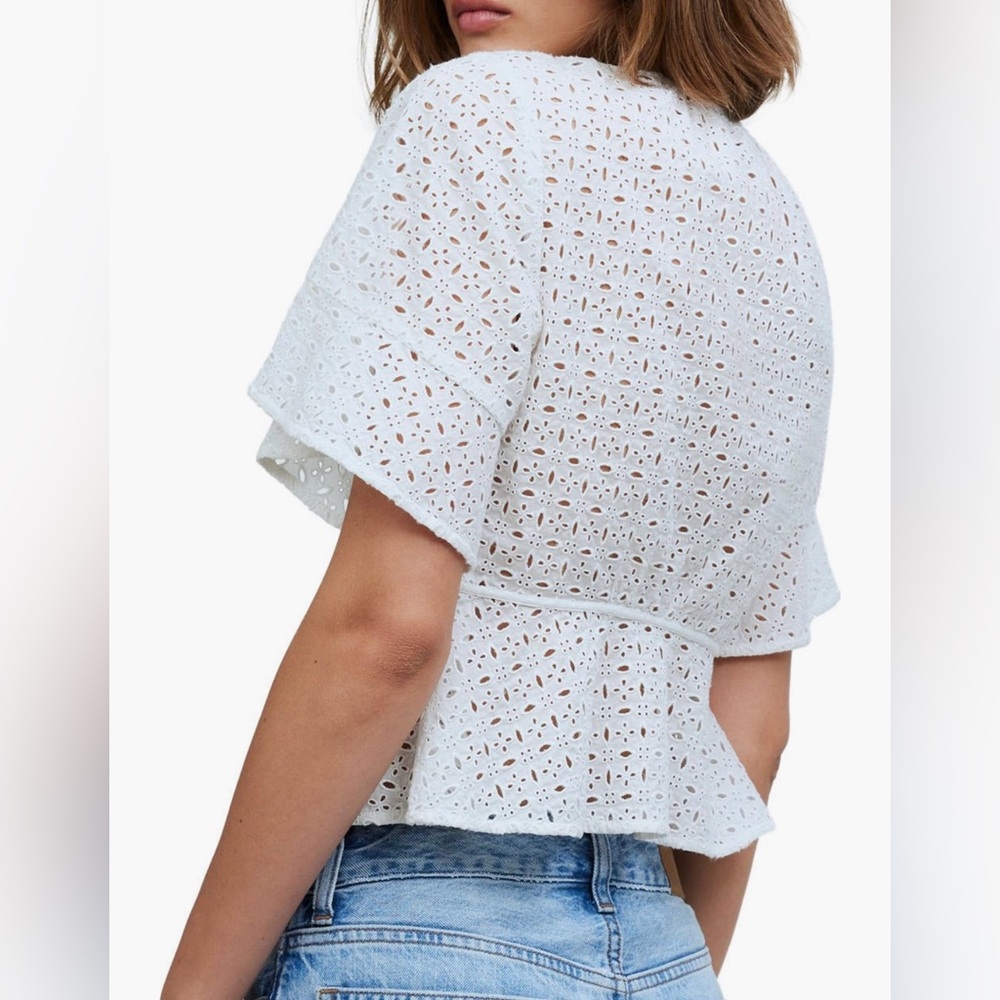 Madewell Eyelet Tie Front Top - Picture 2 of 7